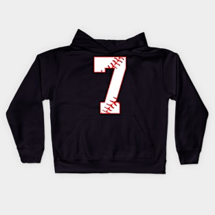 Cute Seventh Birthday Party 7th Baseball Kids Hoodie